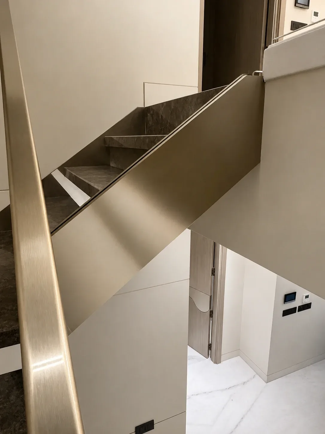 Double-Height Staircase & Glass Railings reference 8