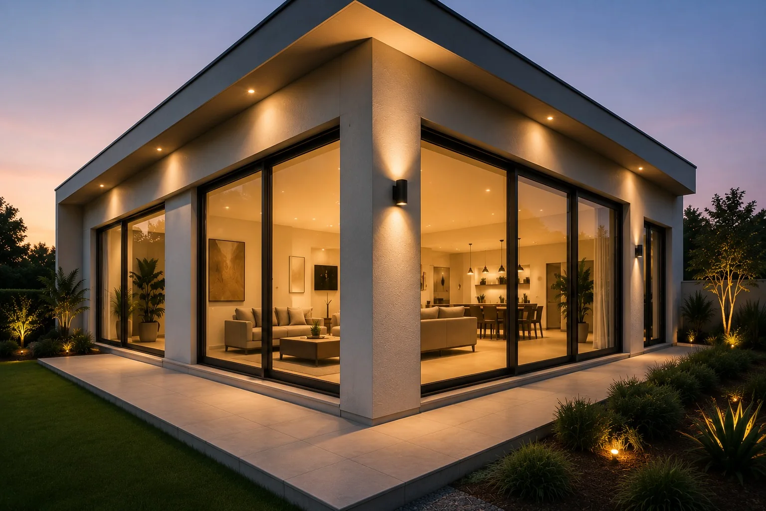 Premium modern home with large Nexia-style window and door systems